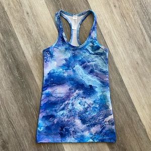 Ivivva by Lululemon Blue Patterned Athletic Tank Size 10